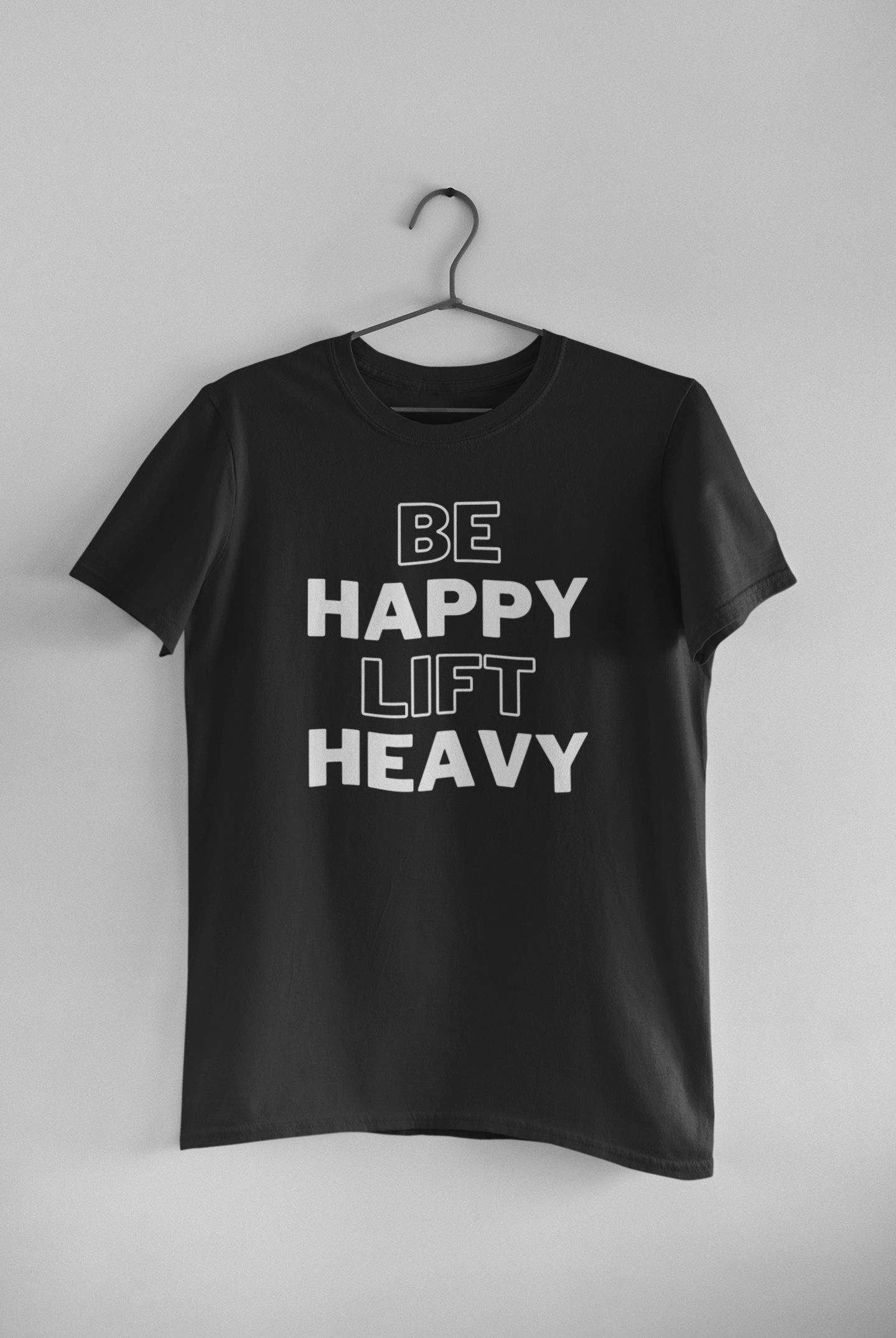Gymtee Workout Fitness Gym Wear Unisex Black Half Sleeve Round Neck T Shirt