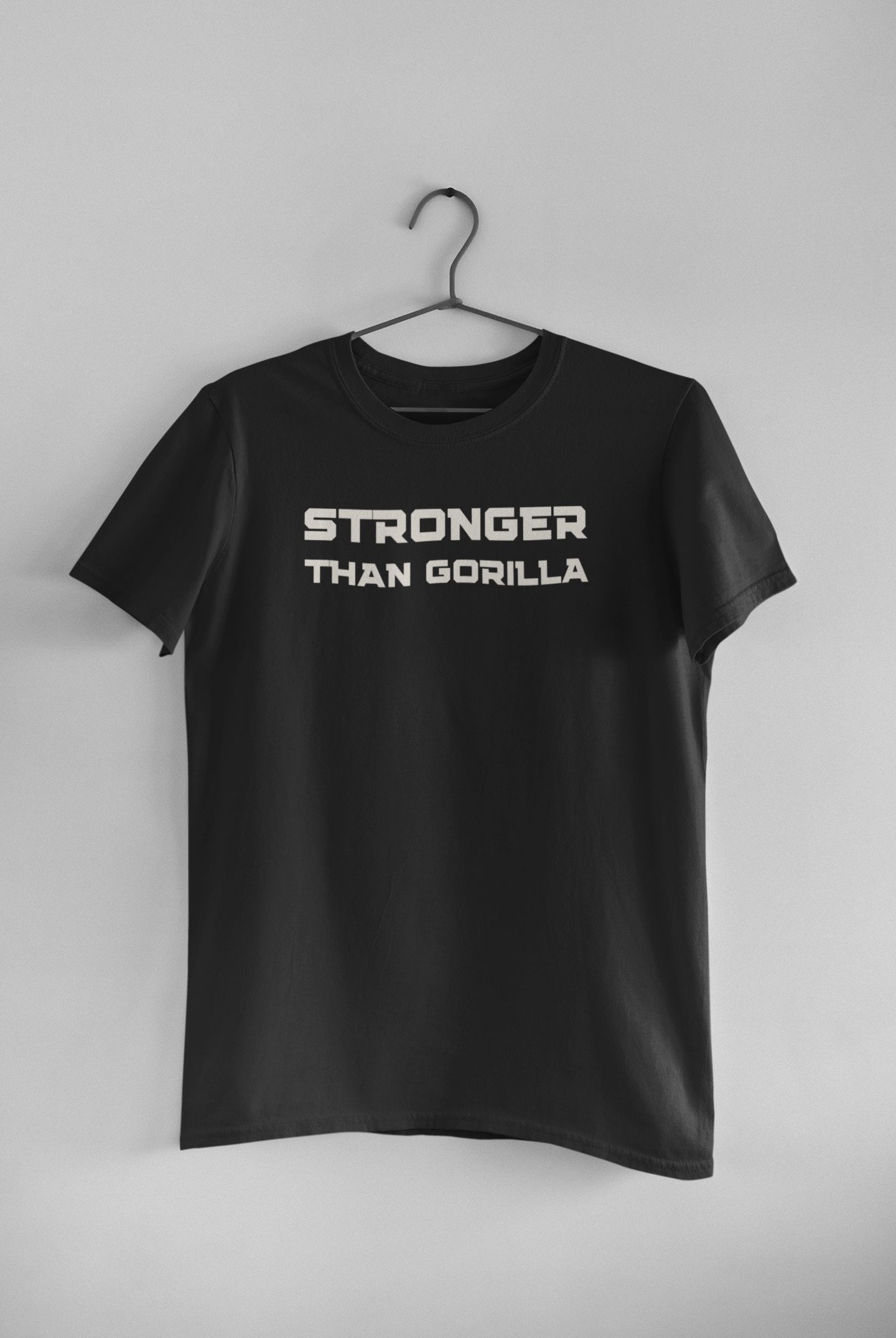 Gymtee Workout Fitness Gym Wear Unisex Black Half Sleeve Round Neck T Shirt