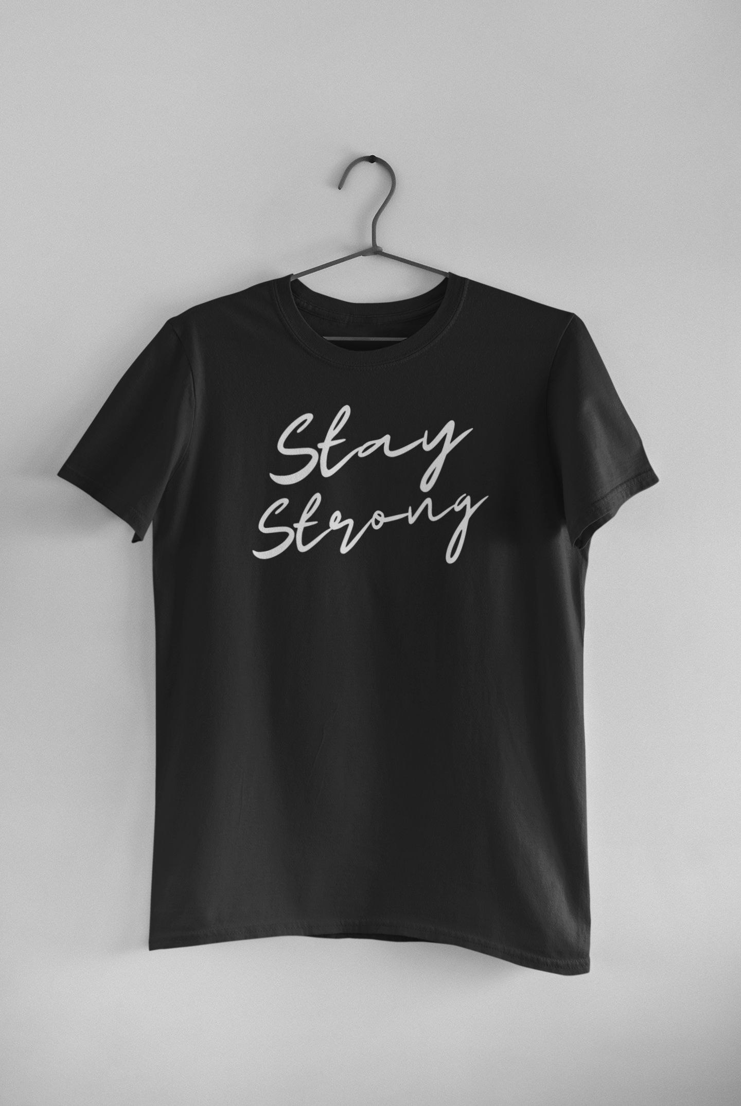 Gymtee Workout Fitness Gym Wear Unisex Black Half Sleeve Round Neck T Shirt