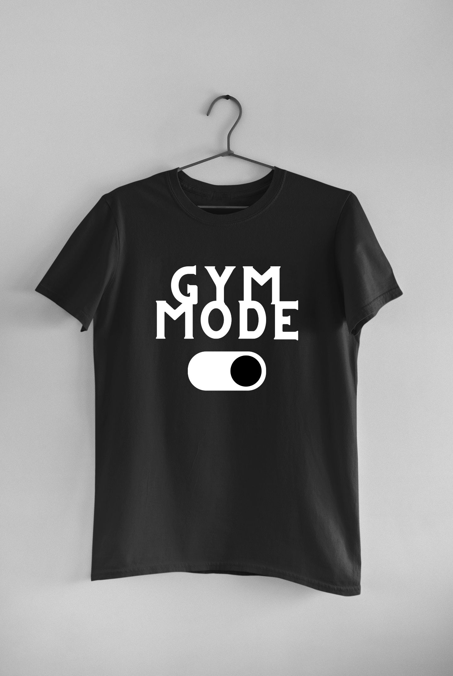 gym mode on gymtee black gym t shirt