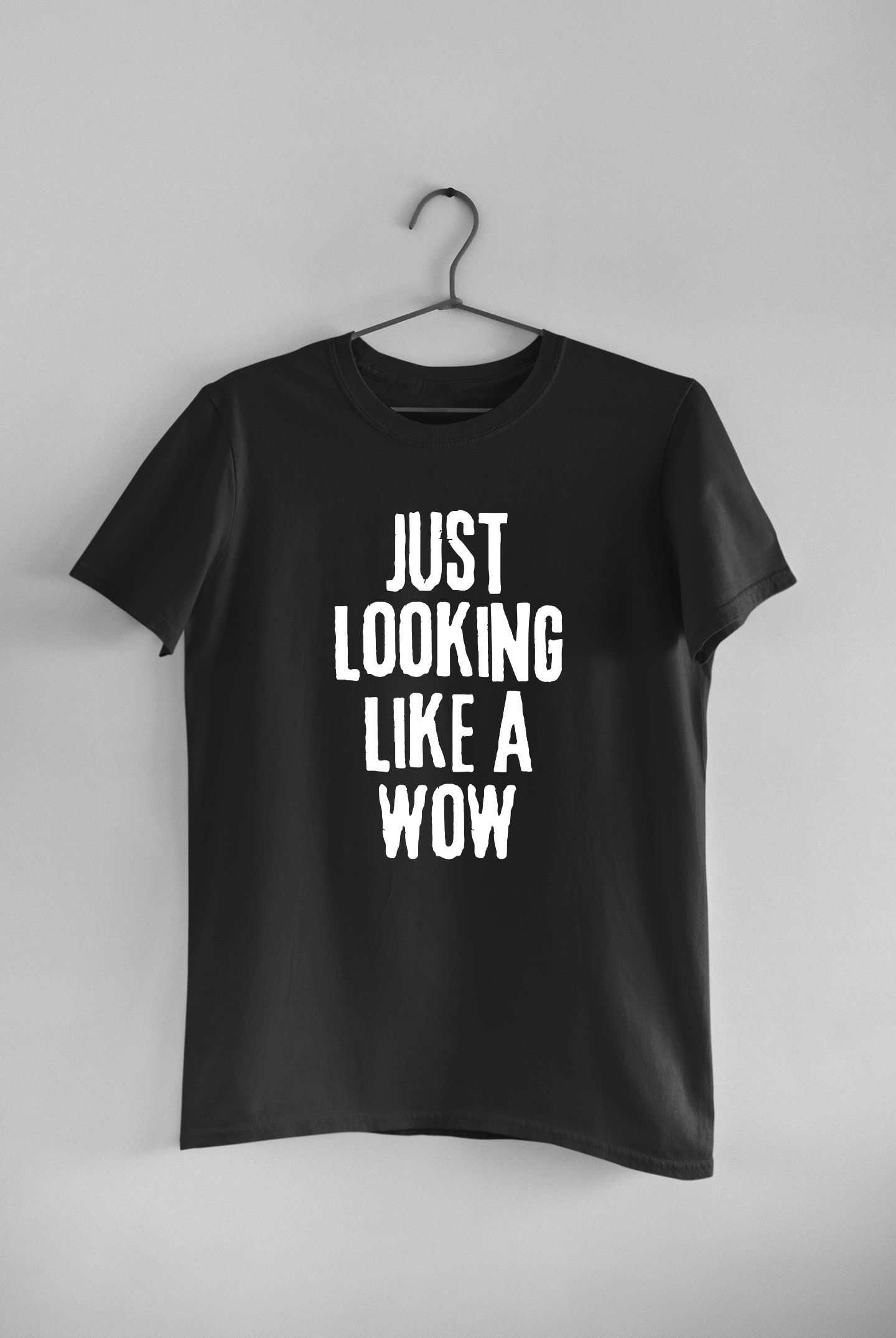 just looking like a wow gymtee black gym t shirt